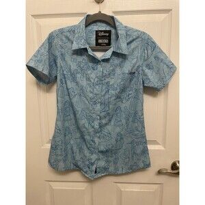RSVLTS x Disney100 Blue Sketches to Screen Short Sleeve Button Shirt Womens S